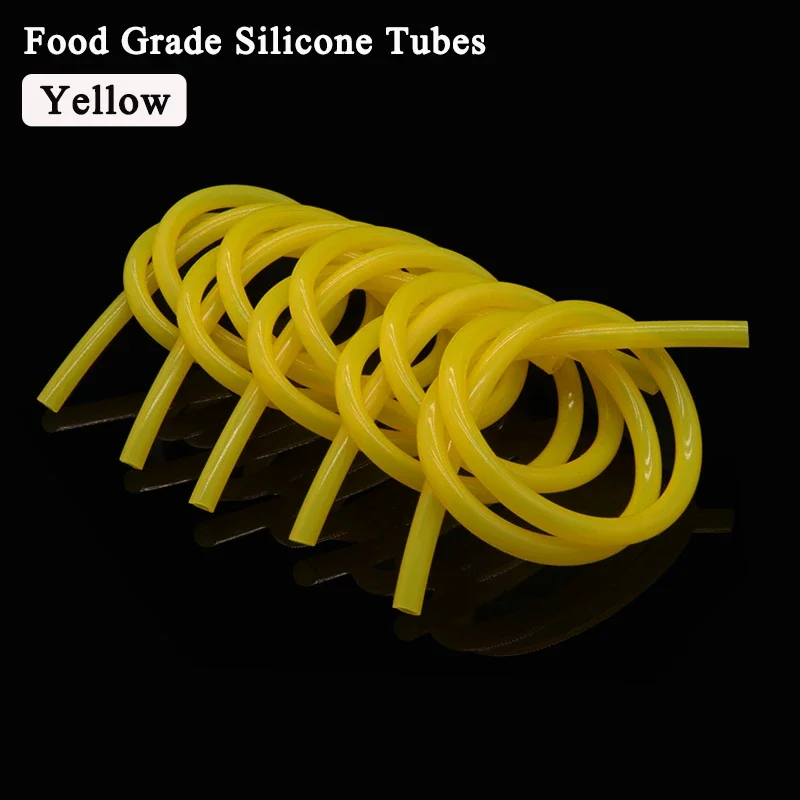 

1~10M Yellow Food Grade Silicone Tube Rubber Hose ID0.5~25mm Flexible Aquarium Air Irrigation Pipes Water Connector Garden Hoses