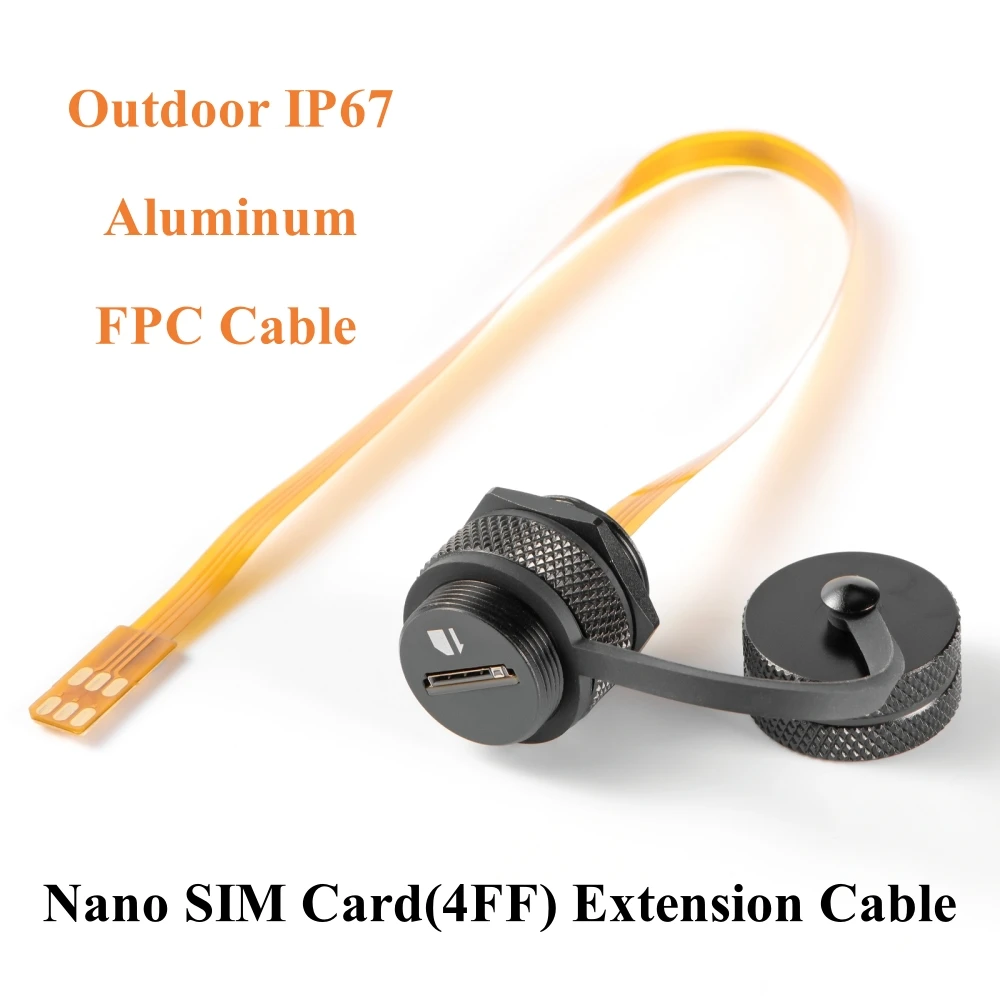 

Outdoor IP67 Nano SIM Card Extension Cable Panel Mount Male to Female Flex Extender FPC Waterproof Cable Nano SIM Flat Adapter