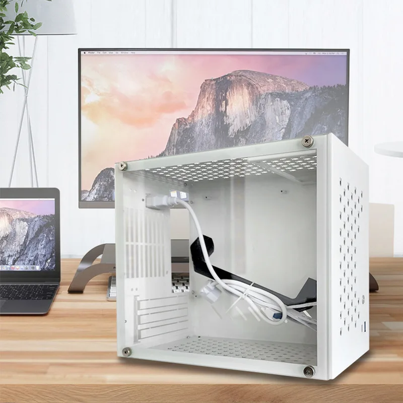 

Supply mini desktop computer host chassis, desktop panoramic side-through e-sports water-cooled sea view room game chassis