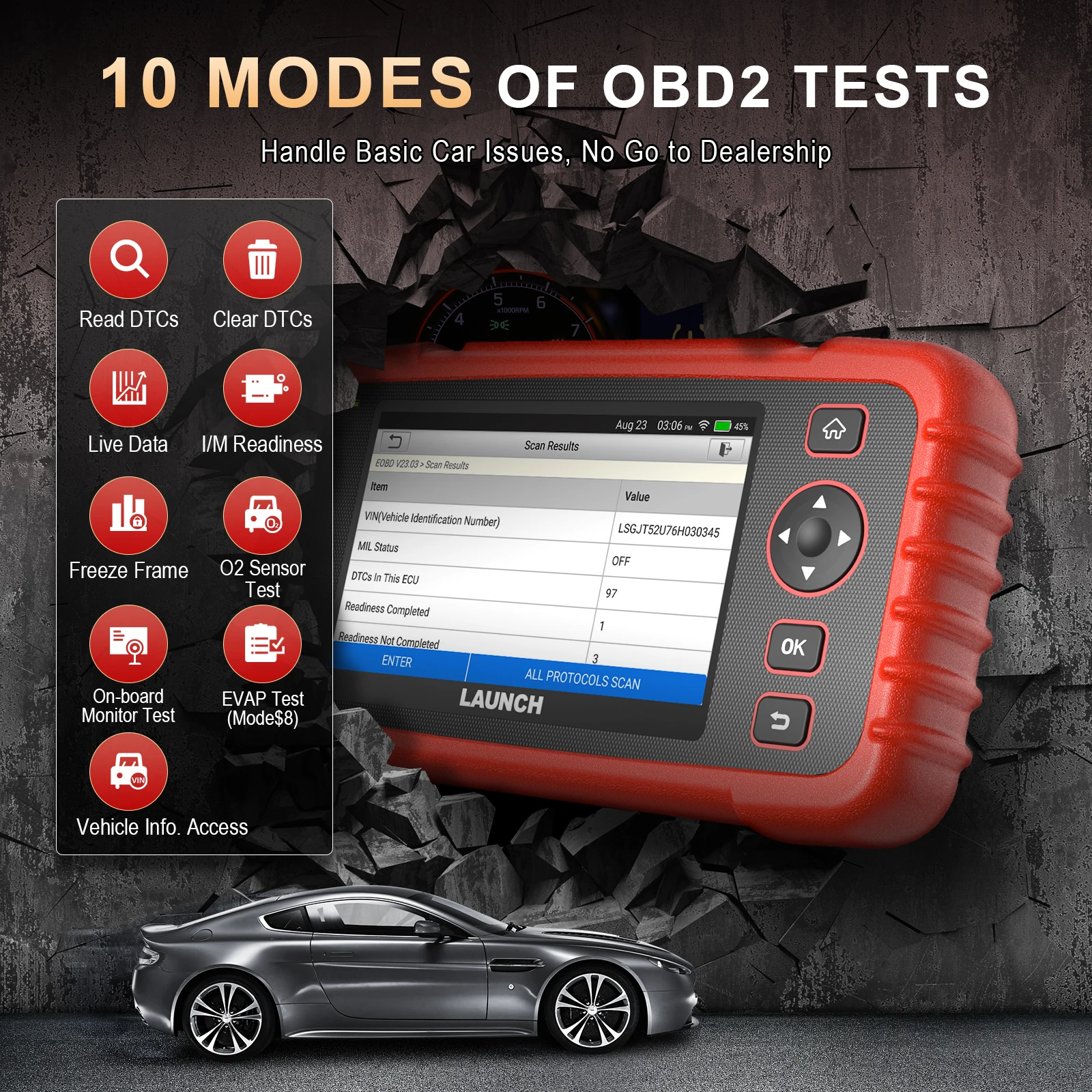 New LAUNCH CRP123X Plus Auto Code Reader OBDII Scanner Diagnostic Tools All System Diagnosis Automotive DIY OBD2 Scanner