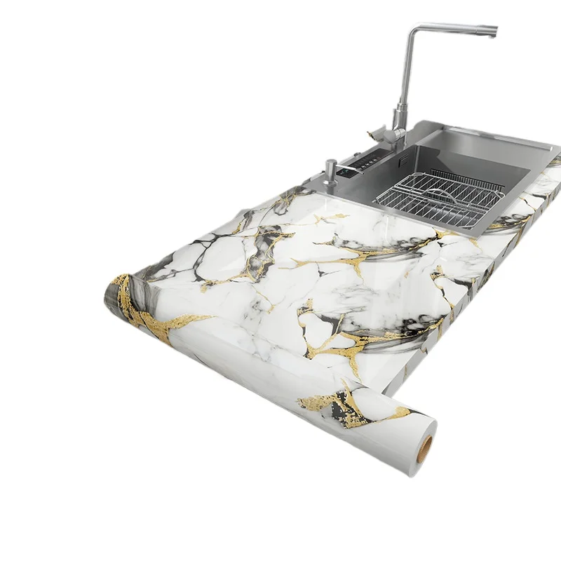 

Kitchen oil proof sticker self adhesive fire resistant high temperature stove special protective pad marble film