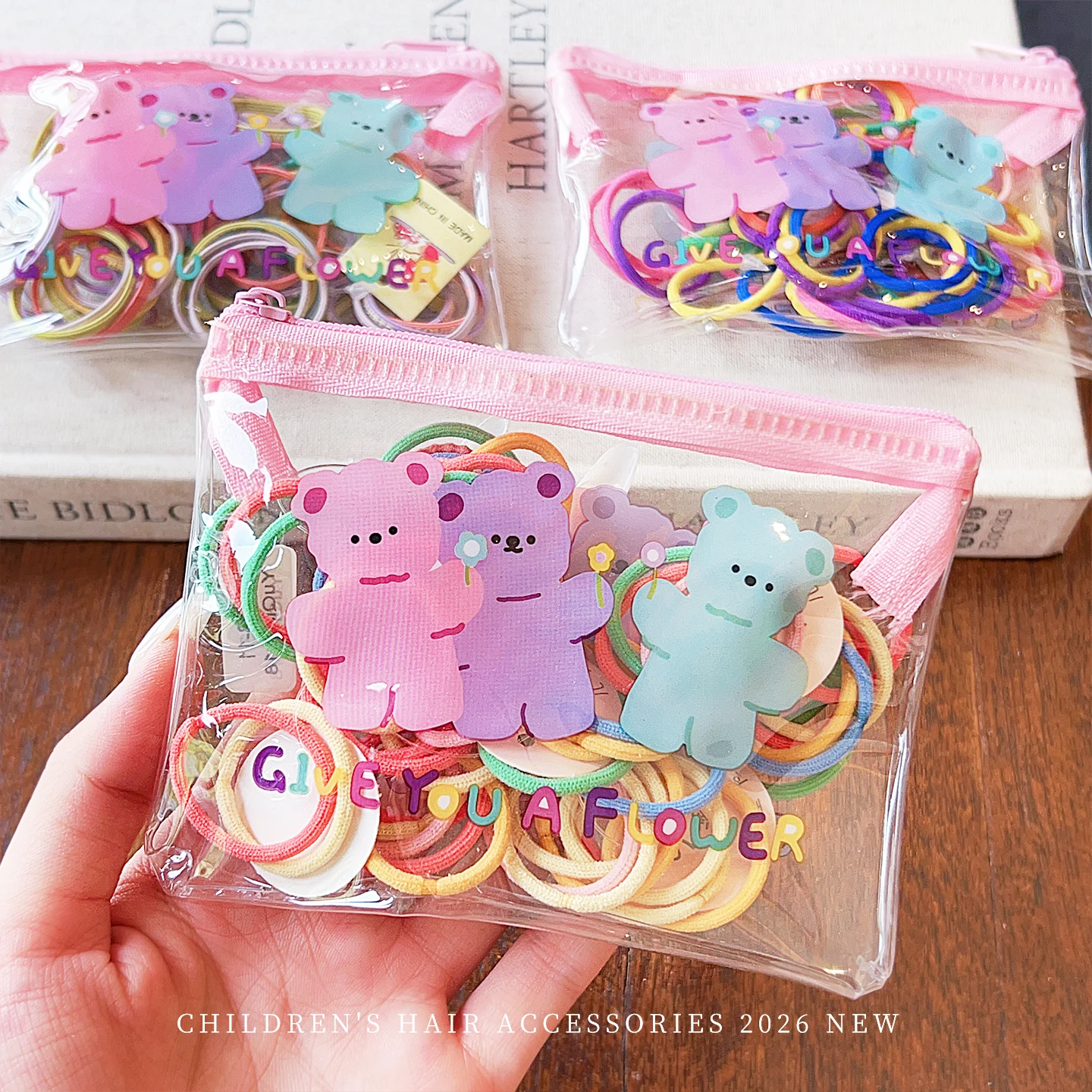 50 Stück/Beutel Macaron-farbige Haarbänder für Babys und Mädchen, weiche, hochelastische Gummibänder, koreanische Mode-Haargummis, Haar-Accessoires – Detail 4