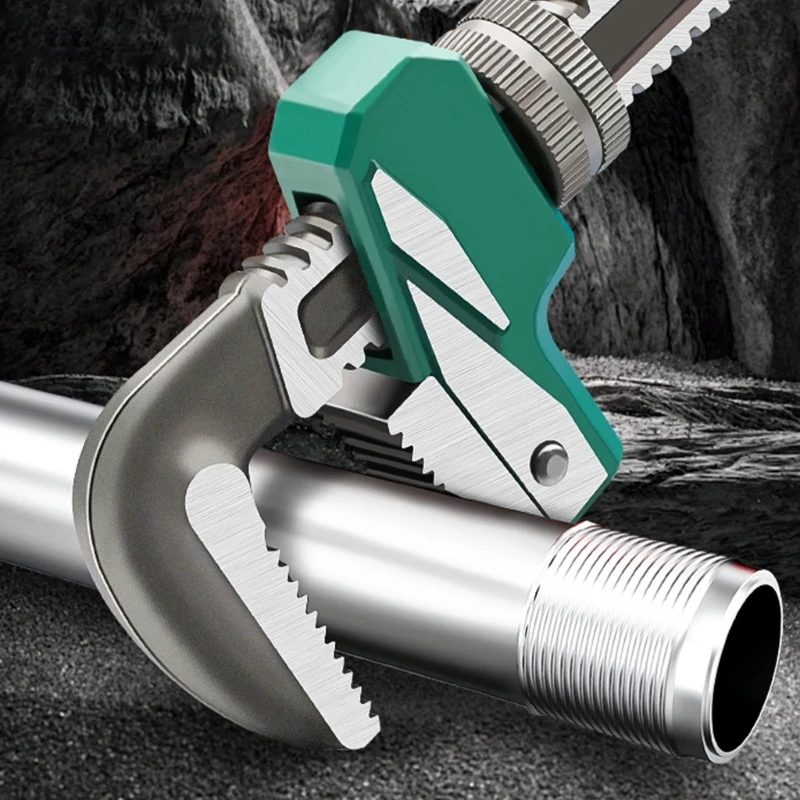 Adjustable Rapid Pipe Wrench, High Carbon Steel Constructions for Durability in Plumbing Tasks