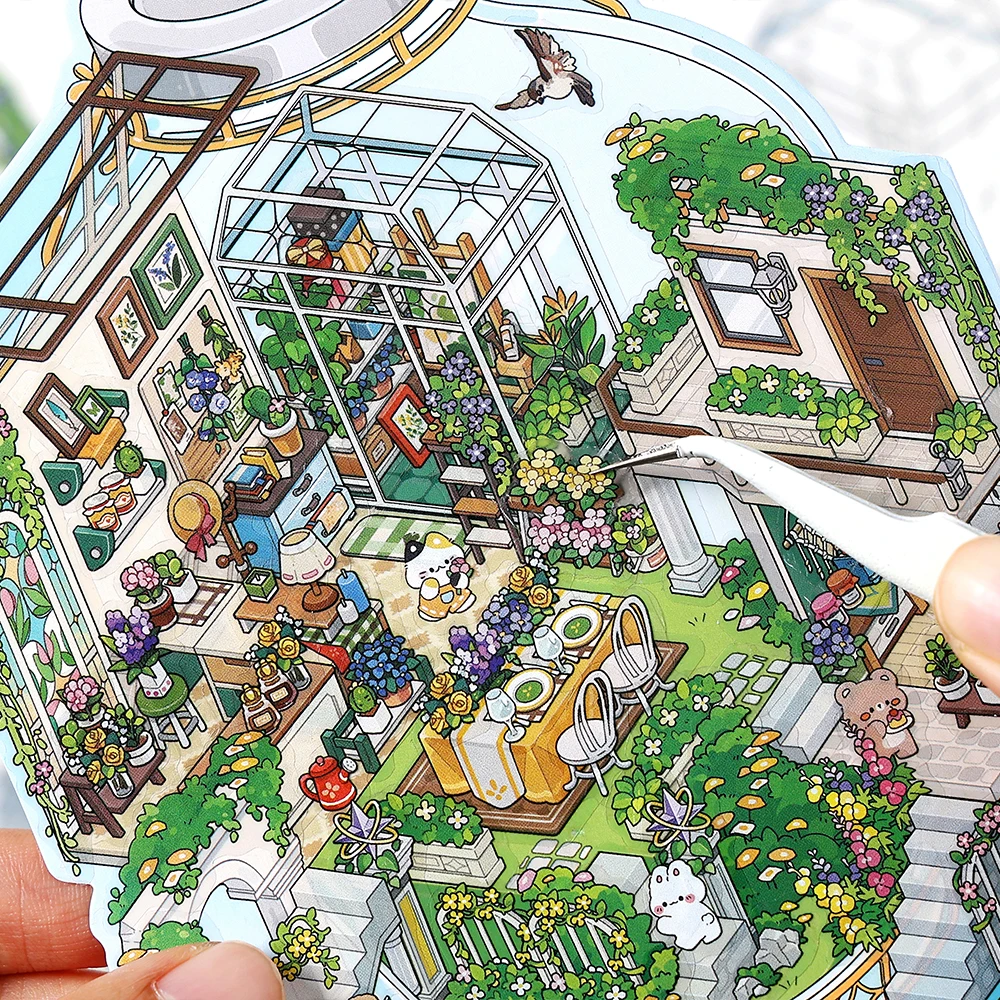 Kawaii Deep Sea Home 3D DIY Landschaftsaufkleber Taschenhütten-Szene zum Stapeln und Aufkleben, Festival-Geburtstagsgeschenk für Kinder ﻿ ﻿