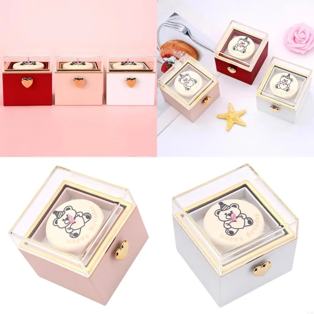 

72XE Creative Bear Cake Ring Box Surprises Proposal Engagement Gift Wedding Jewelry