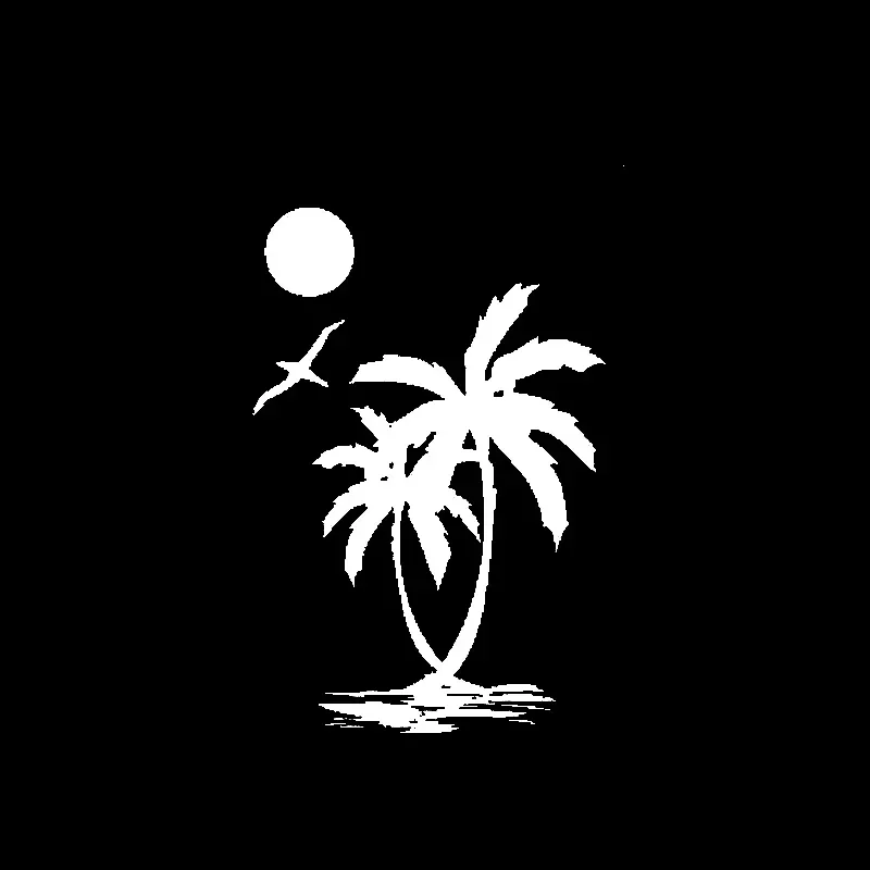 1pcs Car Sticker Interesting Sun Palm Tree Beach Original Delicate Nice Vinyl Sunscreen Anti-UV Decal,9cm*14cm