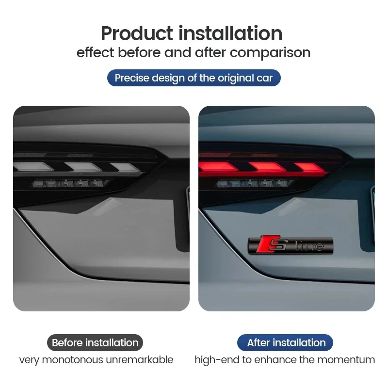 2 قطعة ثلاثية الأبعاد ABS سيارة S خط شعار ملصق شارة ملصق مائي الديكور لأودي Sline S6 S7 SQ5 SQ7 A3 A4 A5 A6 A7 A8L Q3 Q4 Q5 Q6 Q7 Q8 TT #4
