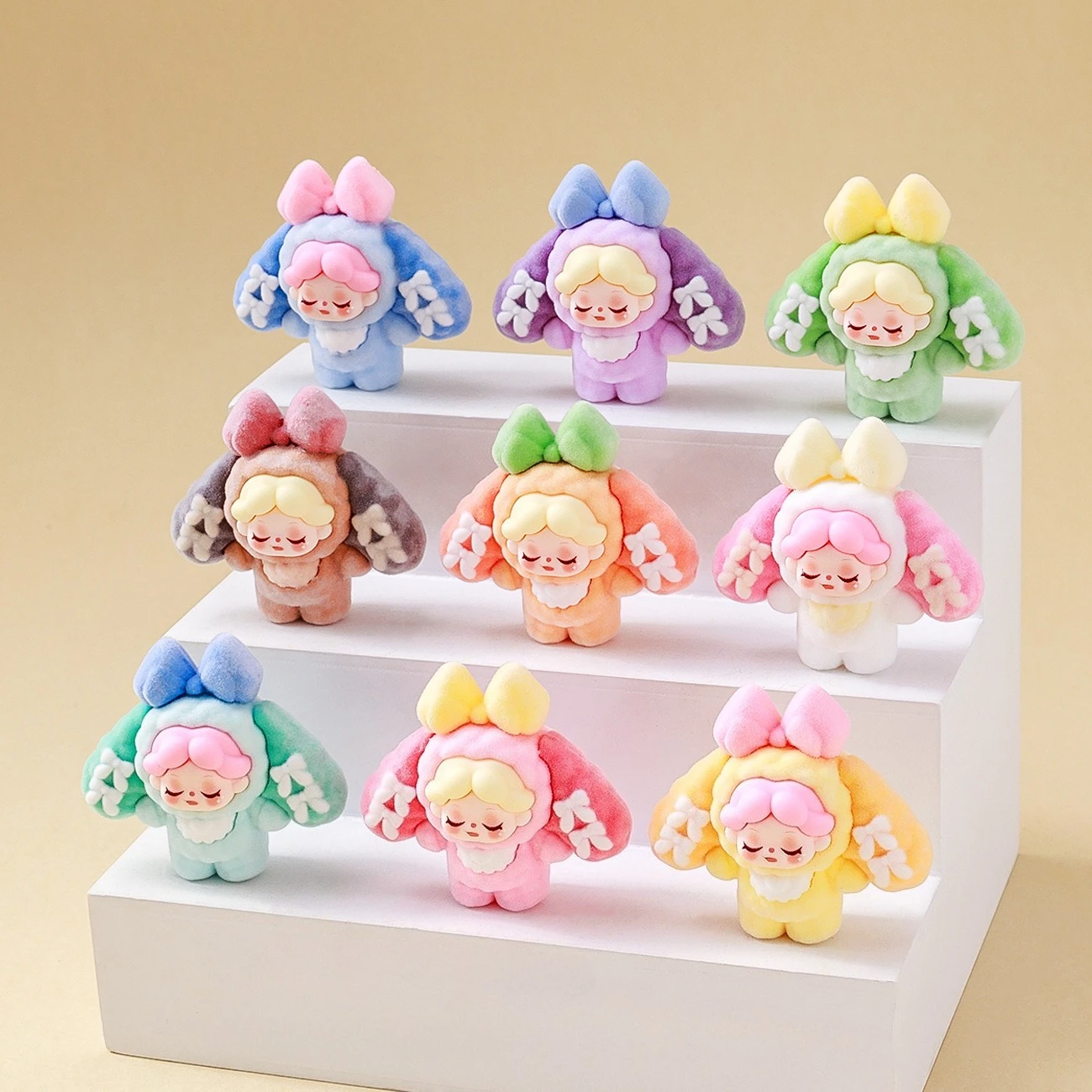 

9Pcs Flocking Lop Rabbit Wendy Cute Doll Desktop Ornaments Creative Gifts Car Ornaments Kawaii Flocking Rabbit Mini Figurine