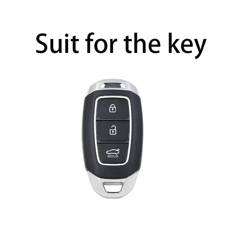 الماس الأبيض بولي يوريثان لشركة هيونداي كونا 2017 I30 Ix35 سولاريس أزيرا إلنترا غرانديور IG الذكية عن بعد حافظة مفاتيح السيارة حامل فوب #4