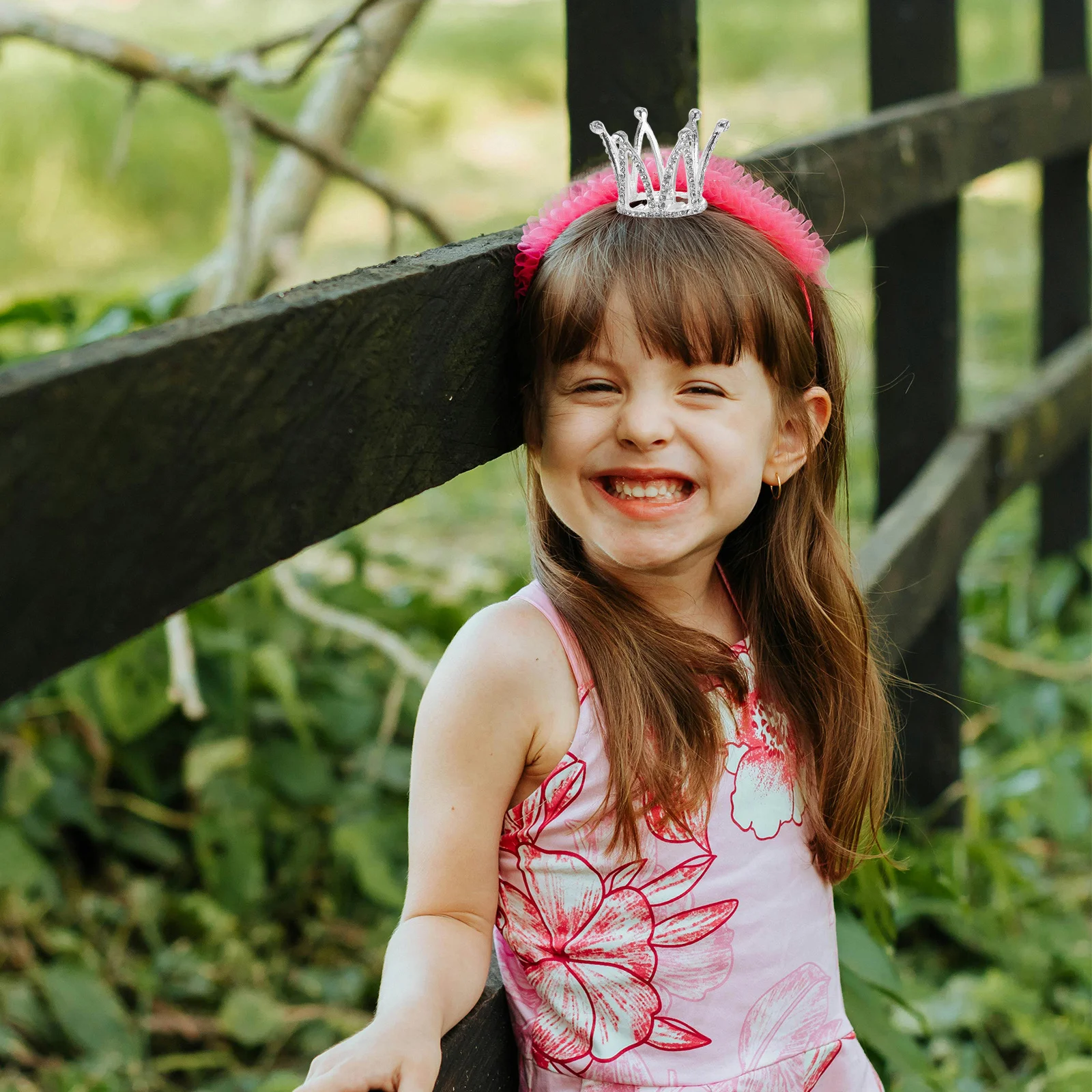 

Silver Flower Girl Hairband 50Cm Alloy Rhinestone Crown Wedding Party Bridal Accessory Tiara Hair Clip Barrettes Loop