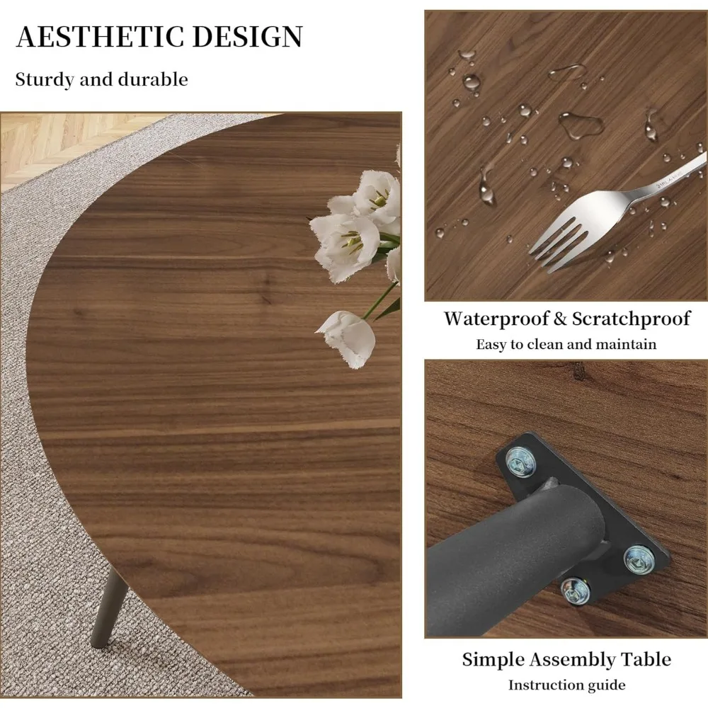 43.3 Inch Round Coffee Chair Dining Table Set for 4,Small Kitchen Coffees Set for Dining Room Kitchen Apartment, Coffee Chair