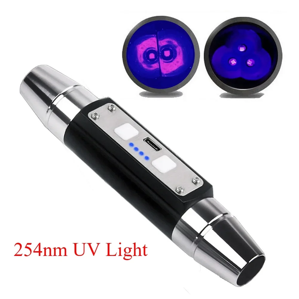 Longwave & Shortwave UV Lamps 254nm 365nm 395nm Minerals Phosphor Detector UVA UVC Blacklight LED Flashlight with ZWB3 filter