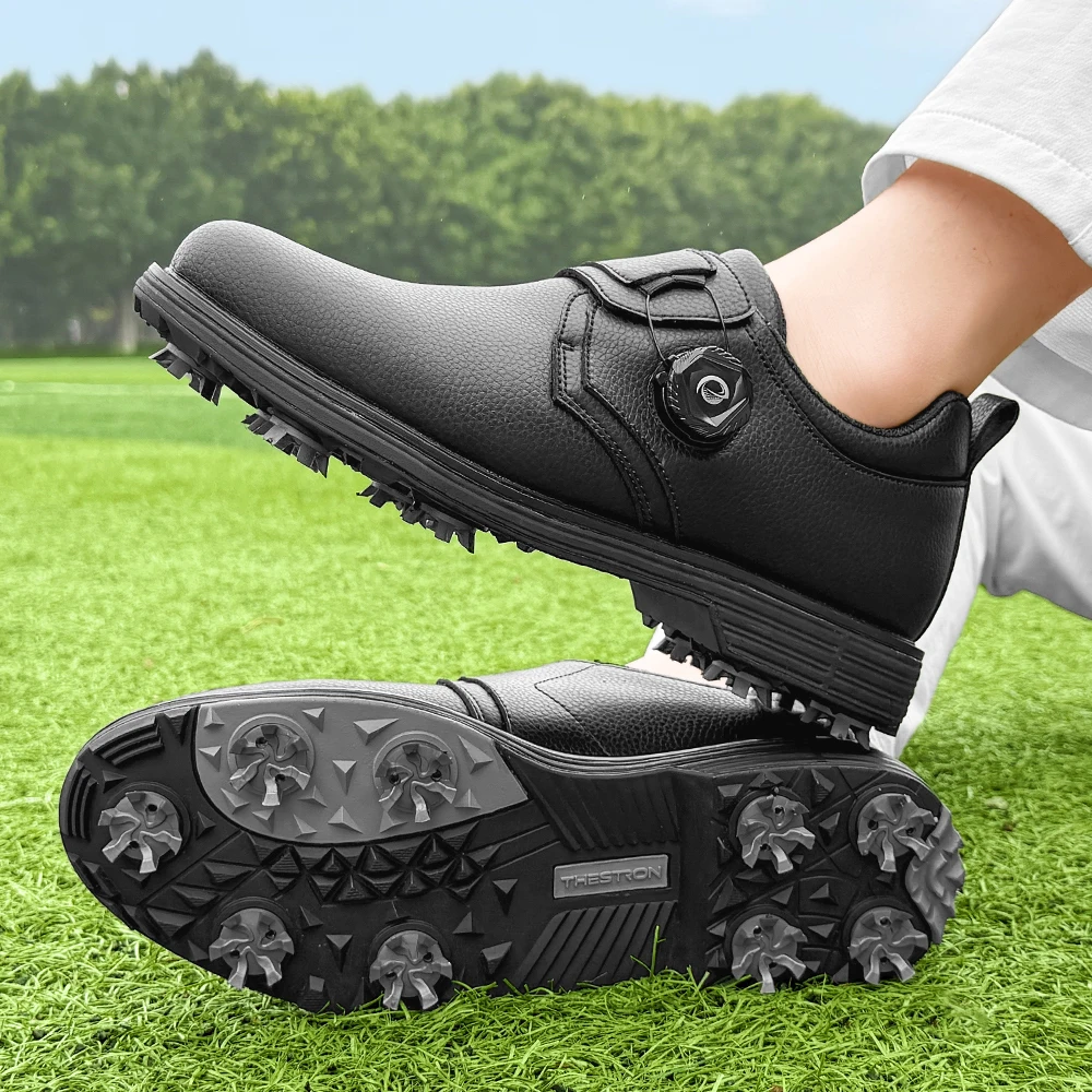 Professional Spiked Men Golf Shoes Waterproof Microfiber Ant