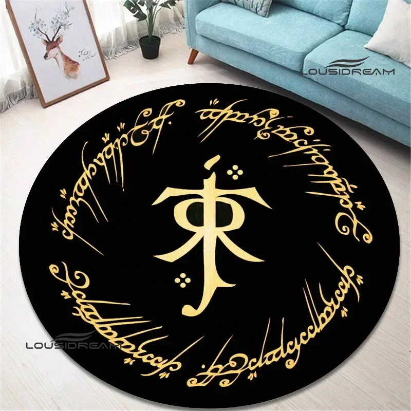 L-Lord of the Rings printed round carpet living room bedroom beautiful carpet non-slip door mat photography props birthday gift