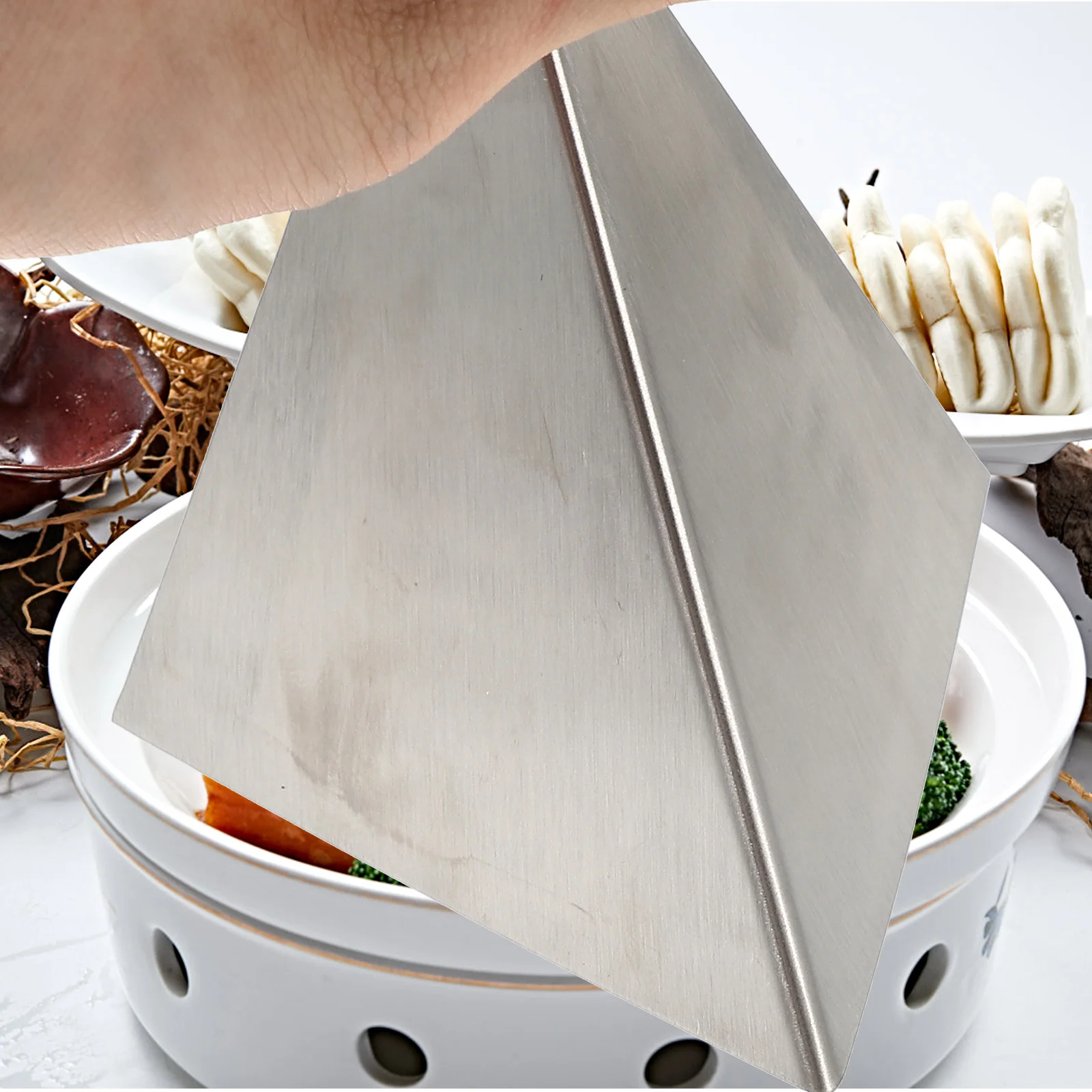 

Triangle Food Mold 10x11cm Stainless Steel Rice Ball Shaper Pyramid Meat Mold Cold Dish Maker Baking Supplies Kitchen Gadget