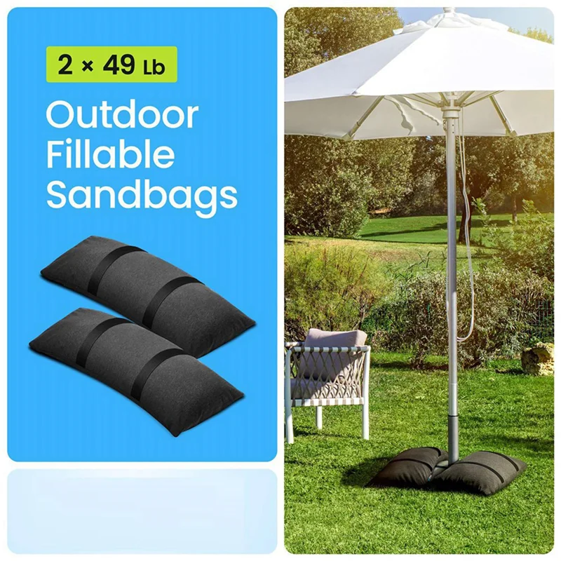 【HAPPYH】Umbrella Base Weights Outdoor Fillable Sandbags Weatherproof Patio Furniture Weights For Umbrella Stand For Garden 12Pcs