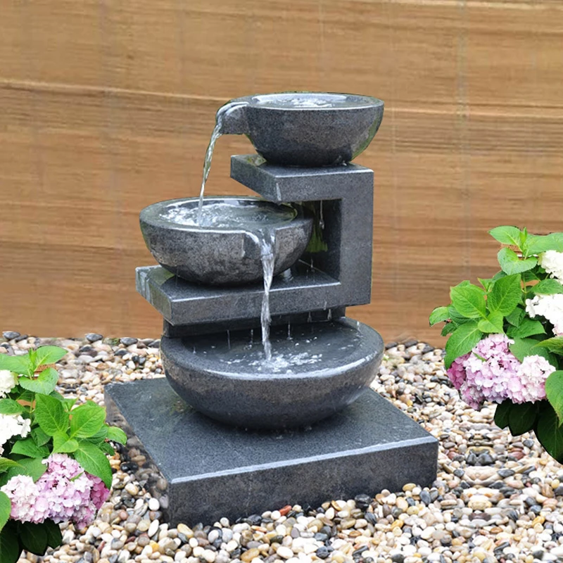 

Stone carving courtyard living room making money flowing water landscape ornament circulating water fountain garden fish pond