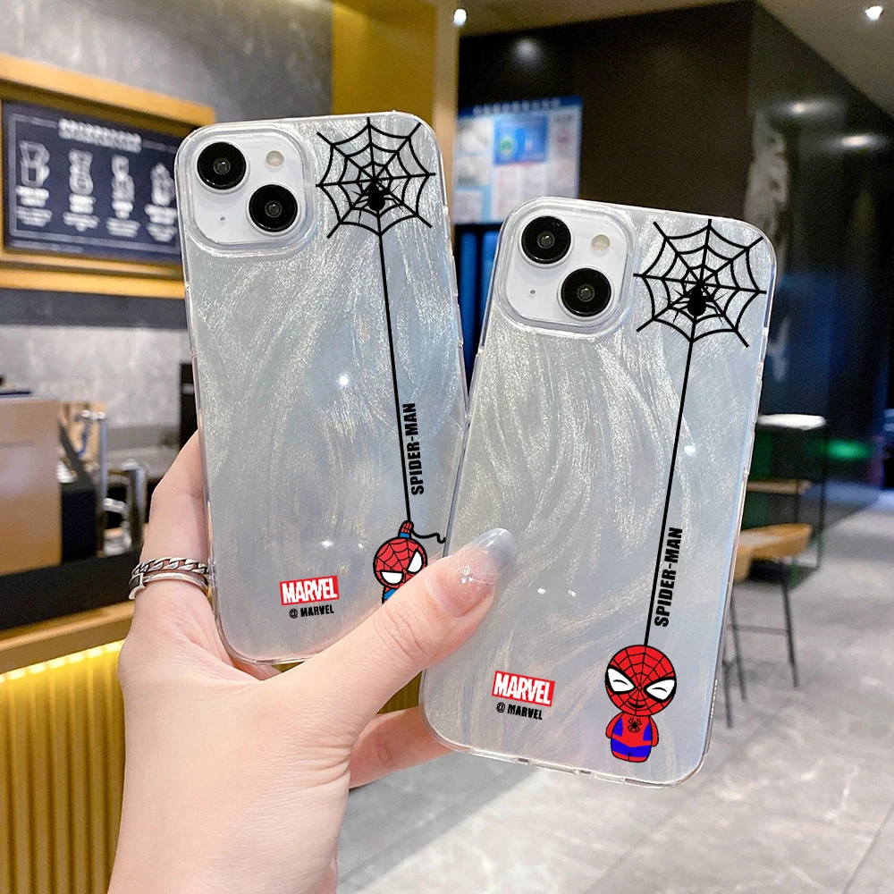 Spider-man Miles Morales Marvel Clear Feather Laser Phone Case Cover FOR REDMI NOTE 13 12 12S 12R 11 11S 10 S LITE PRO PLUS 5G