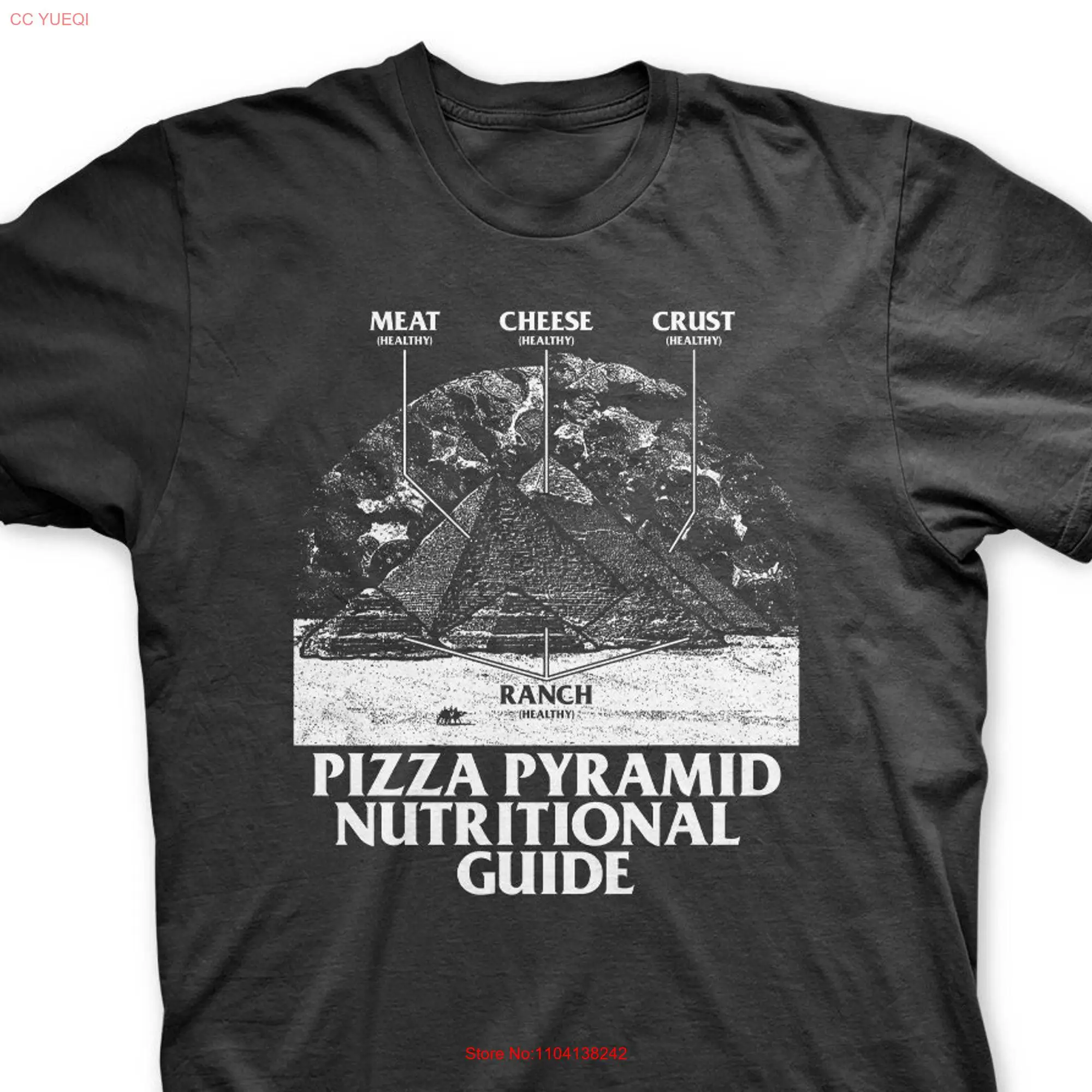 PIZZA PYRAMID Nutritional Guide Screen T Shirt Holy Pepperoni long or short sleeves