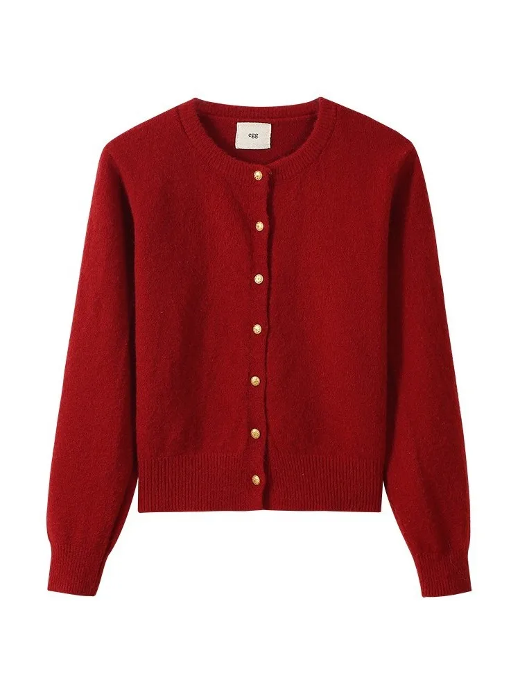 

Extra Large 300 Pou New Year's Red Knitted Sweater ex Autumn Winter Loose Aosphere Sense Knitwear Coat Soft Polyeste...