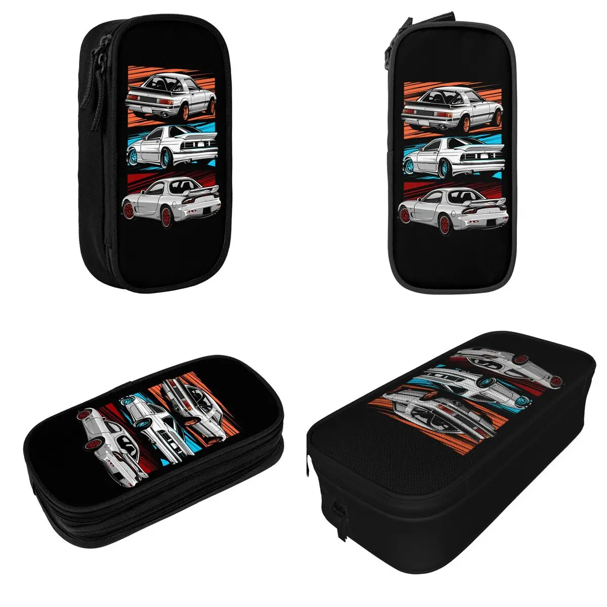 Classic Japanese JDM Pencil Case Drift RX7 Pencil Box Pen Kids Big Capacity Pencil Bags School Supplies Gifts Stationery