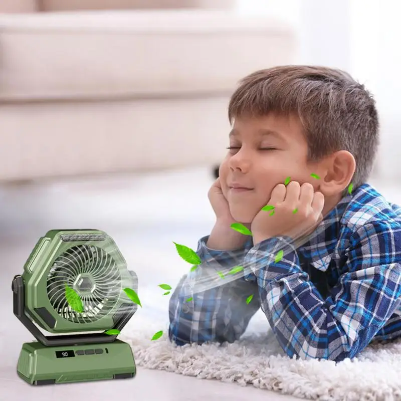 

Outdoor Tent Fan Quiet Battery Operated Tent Fan Rechargeable Fans For Camping Personal USB Desk Fan Portable Fan With Led