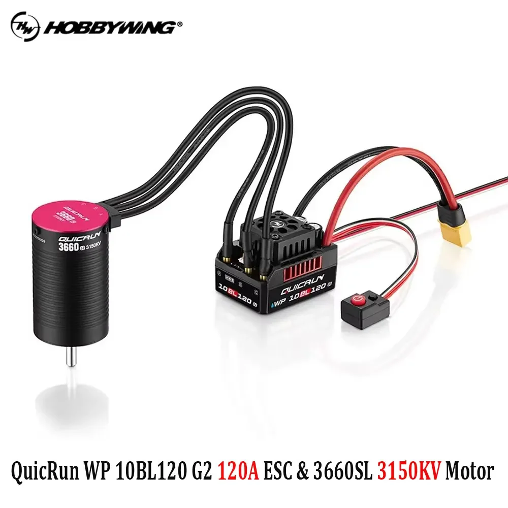HobbyWing QuicRun WP 10BL120 G2 120A ESC 3652 3660 G2 Motor Borstelloze Combo voor 1/10 RC Model Auto Buggy Racing accessoires