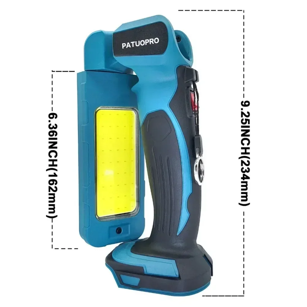 Portable Work Light Rechargeable Cordless LED Flashlight Handheld Spotlight Outdoor Lighting For Makita 18V Battery(No Battery)