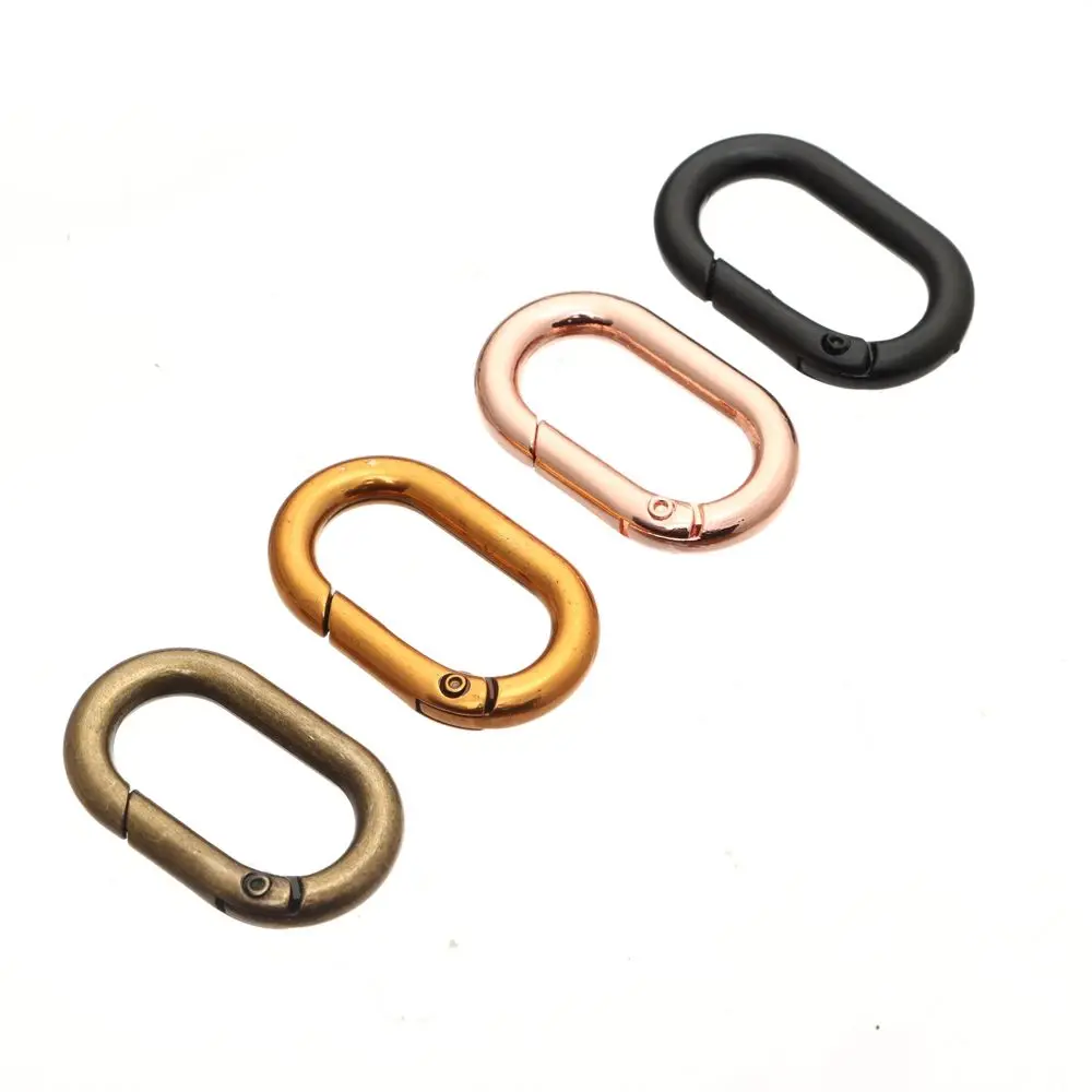 High quality Camping Hiking Snap Bottle Hooks Spring Oval Rings Handbags Clips Outdoor Carabiner Bag Belt Buckles