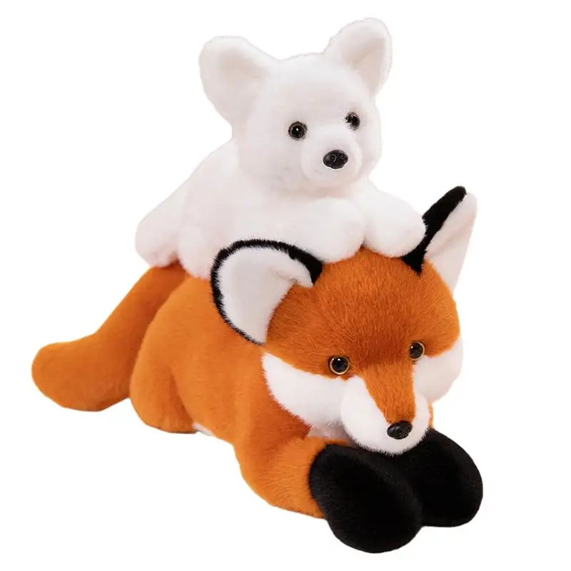 

45~90cm Lying Cartoon Animal Plush Pillow Stuffed Orange White Fox Toy Fluffy Companion Plushie Friend Gift
