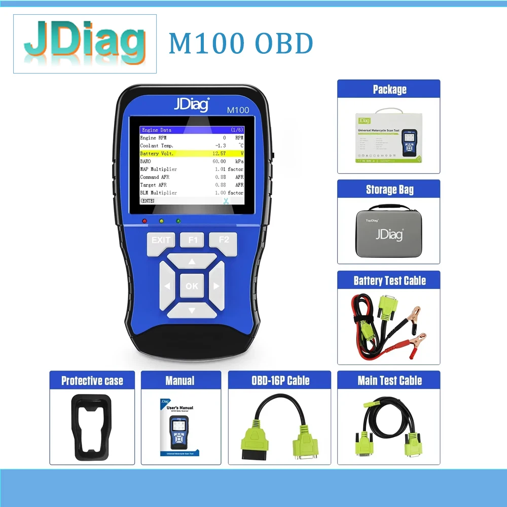 

Best JDiag M100 Motorcycle Diagnostic Tool OBD2 Scanner jdiag m100 Motorbike Code Reader For KTM / Honda / Yamaha / Kawasaki/BMW