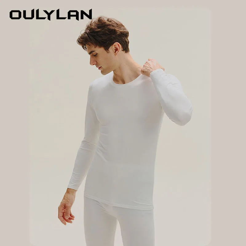 

Winter Thickened Seamless High Elasticity Round Neck Thermal Clothing Long Men's Keep Warm Tops Pants Set