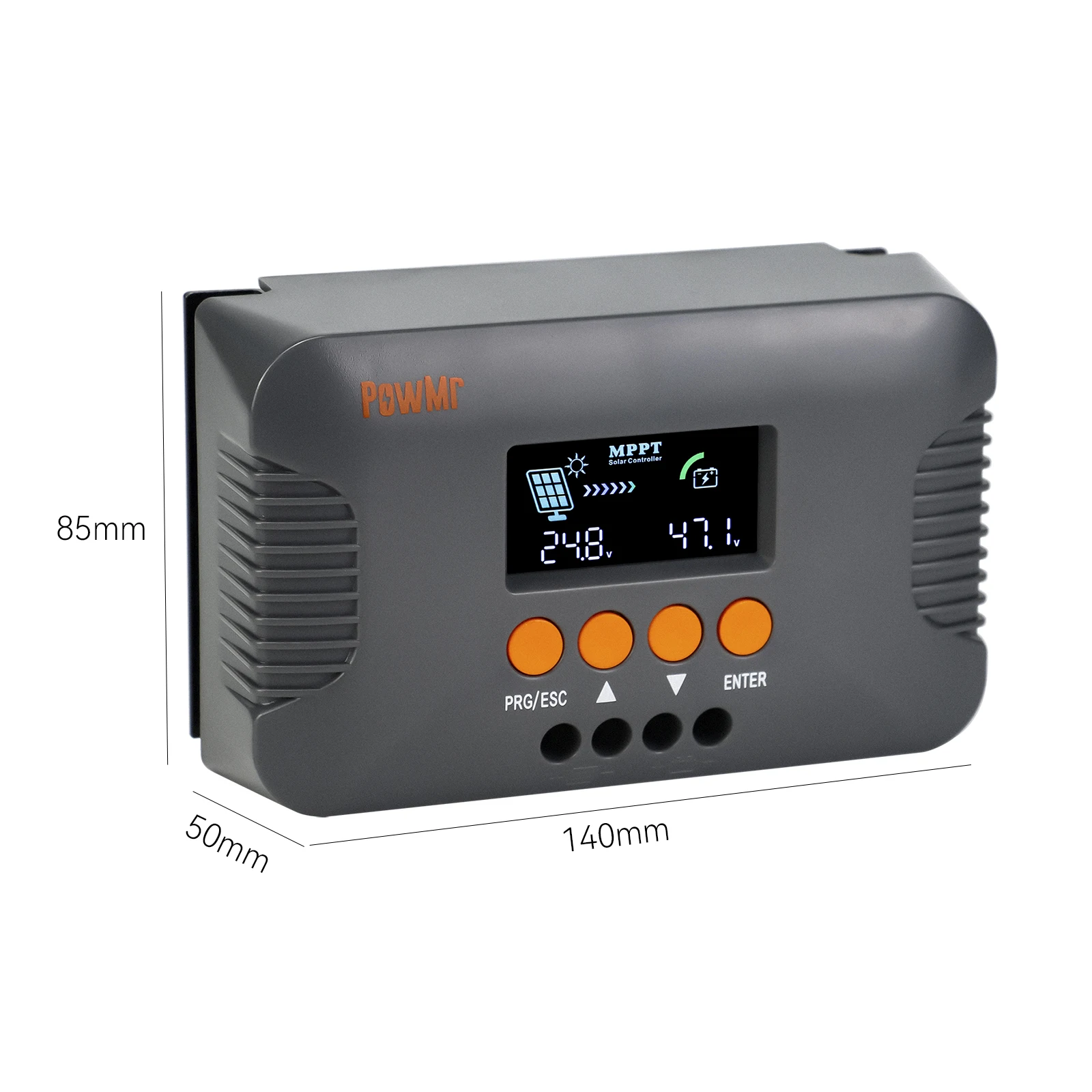PowMr 10A MPPT Solar Laderegler kompatibel mit 24V/36V/48V/60V/72V Batterie kann adaptive Boost Charge IP32 LCD Display