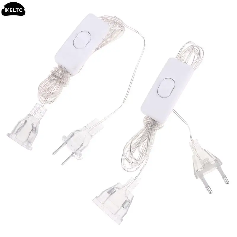 1PC 3m Plug Extender Wire Extension Cable EU/US Plug For LED String Light Wedding Navidad Decor Led Garland DIY Christmas Lights