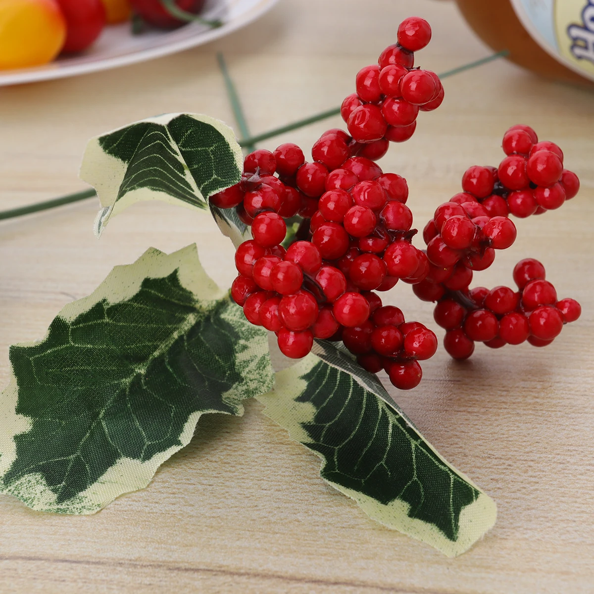 

10 Pcs Wreath Christmas Centerpieces for Dining Table Decor Picks Artificial Red Berry Stems