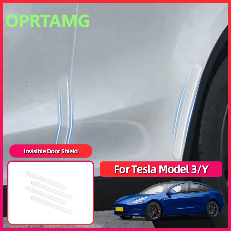 

Эмблемы, эмблемы для Tesla Model Y Model 3 2020-2026, полоски для предотвращения столкновений на двери автомобиля, невидимые полосы для предотвращения столкновений, защита от царапин