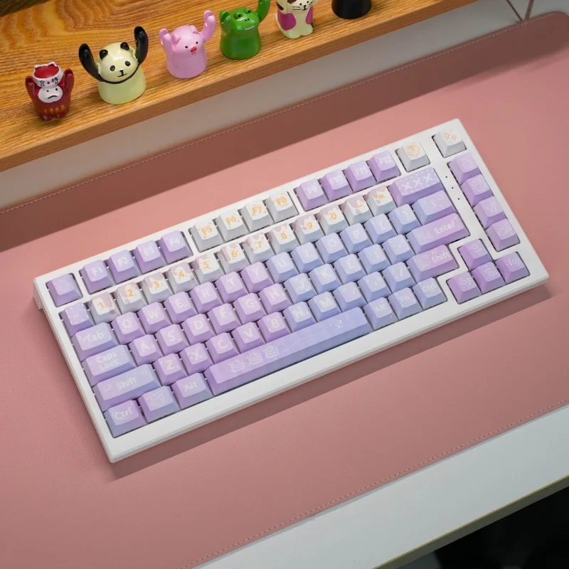 

Original Factory FantasyPBTMaterial High Ball Cap Five-Sided Sublimation Fantasy Purple Mechanical Keyboard Cap Keycap