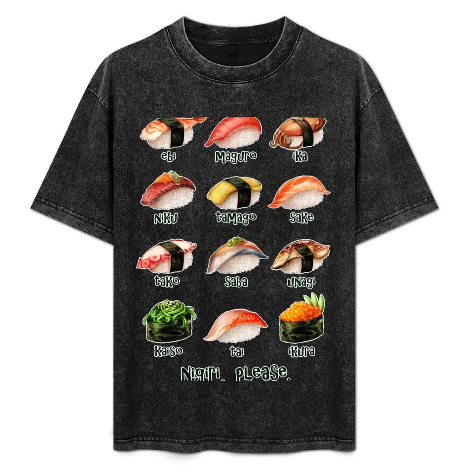 Nigiri, por favor: el menú de sushi que puedes llevar contigo Camiseta Casual Resistente al Agua