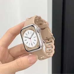 Silikon Strap für Apple uhr band 41mm 45mm 44mm 40mm 38mm 42mm 45mm correa Gourmette armband iWatch serie 7 6 4 3 8 ultra