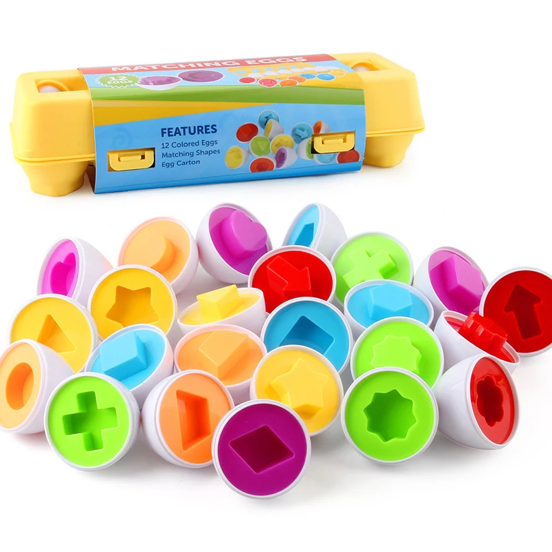 Baby Montessori Toys Egg Puzzle Games Kids Toys Color Shape Matching Eggs Educational Toys for Children 0-3 Years Old Boys Girls