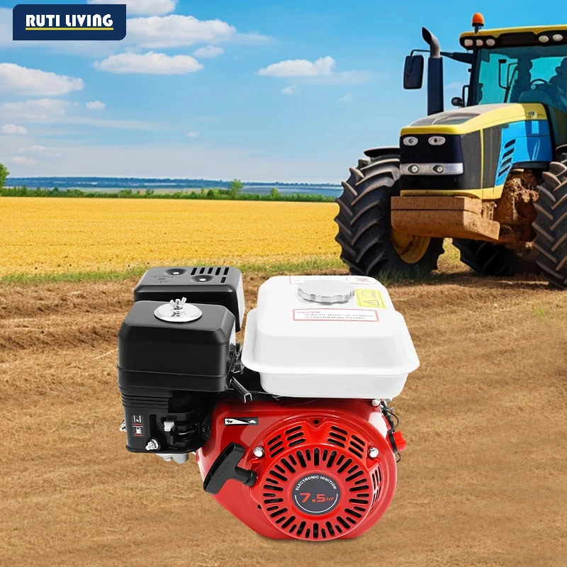 RUTI 4-Stroke Petrol Engine, 7.5 HP OHV Single Cylinder Engine Gas Motor Engine Go Kart Engine Air Cooling 212CC