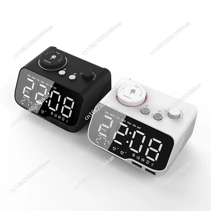 Bedhead Radio Alarm Clock Sound System Bedroom Clock Bluetooth Speaker USB Connection Phone Charging home 1 piece