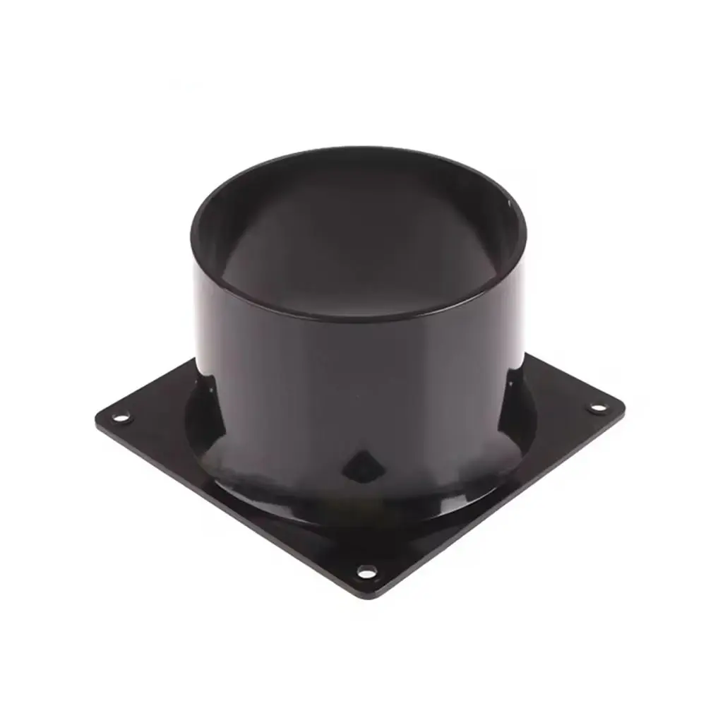 75/100/120/150mm Black Flange Connector ABS Square Bottom Straight Flange Air Inlet And Outlet Air Ducting Connection Flange