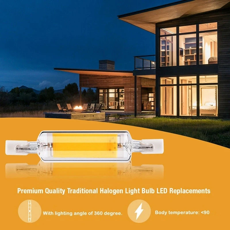 R7S LED Glass Tube COB Bulb 78MM 118MM High Power R7S Corn Lamp J78 J118 Replace Halogen Light AC 110V 220V 240V Lampadas