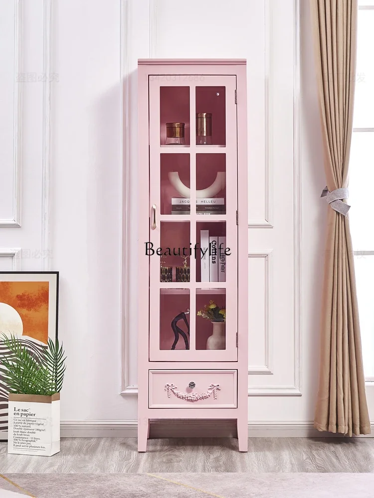 

44Light luxury single-door locker study double-door bookshelf dust-proof glass integrated display cabinet