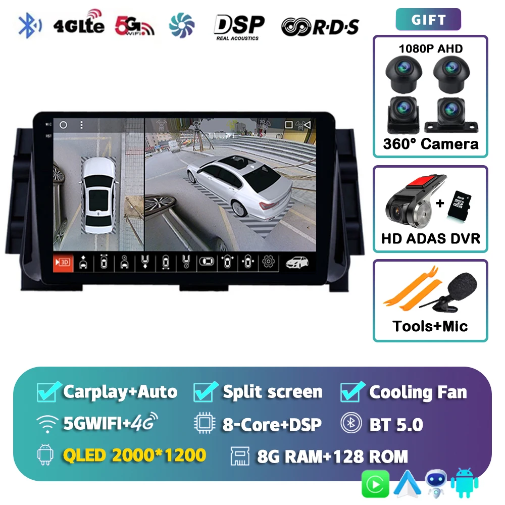 Qualcomm Snapdragon Android 15 Carplay Auto Radio Multimedia Speler Voor Nissan Kicks Micra P15 2016-2020 Dsp Autoradio GPS