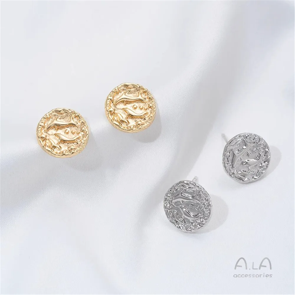 

Позолоченные 14 карат и платиновые серьги-гвоздики в стиле ретро с круглым жемчугом и подвеской, материал аксессуаров для сережек своими руками ручной работы