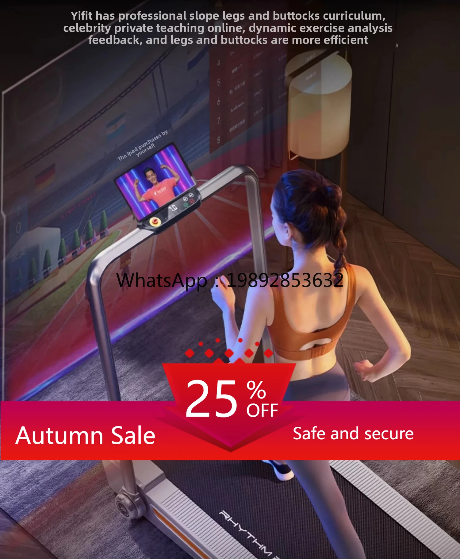 

Treadmill Small Household Folding Silent Walking Machine Flat Mini Gym Shock Absorption Climbing