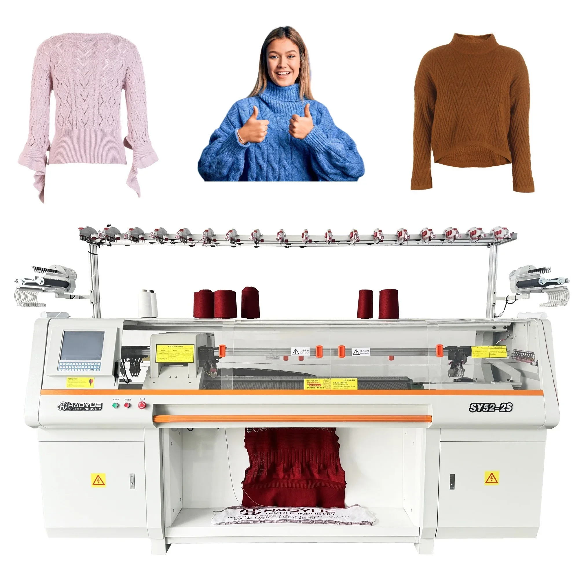 Factory hot sales fully auto High Speed school sweater Automatic bed flat knitting machine