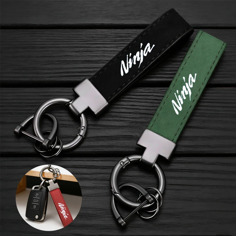 Motor Suede Keychain Horseshoe Buckle Jewelry For Kawasaki Ninja650 ninja 500 400 250 300 1000SX NINJA ZX6R ZX10R ZX4R ZX 4RR